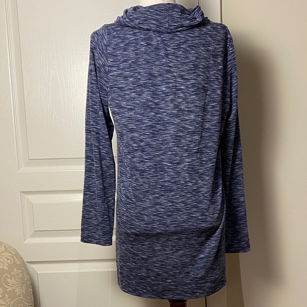Chico's Blue Heather Cowl Neck Sweatshirt, Size 1 (M) - Picture 4 of 6